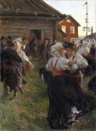 بال ديت - رقص منتصف الصيف - زورن ، أندرس ليونارد (1860-1920) - 1897 - زيت على قماش - 140 × 98 - المتحف الوطني ستوكهولم بواسطة المختلف هو ليونارد زورن