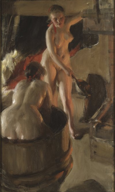 فيلم Filles de Dalecarlie prenant un bain - فتيات من Dalarna يستحم ، بقلم زورن ، أندرس ليونارد (1860-1920). زيت على قماش بواسطة المختلف هو ليونارد زورن