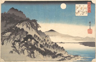 اكتمال القمر في معبد إيشيياما Ishiyama shugetsu ، من سلسلة ثمانية مناظر من ... ، 1834-35. بواسطة أندو هيروشيغه