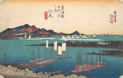 منظر بعيد لشاطئ ميهو من إيجيري ، كاليفورنيا. 1834. ، كاليفورنيا. 1834. بواسطة أندو هيروشيغه
