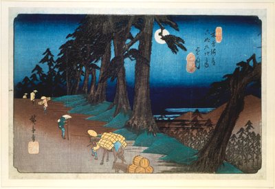 اكتمال القمر في Mochizuki ، من 69 محطة Kisokaido ، 1832 بواسطة أندو هيروشيغه