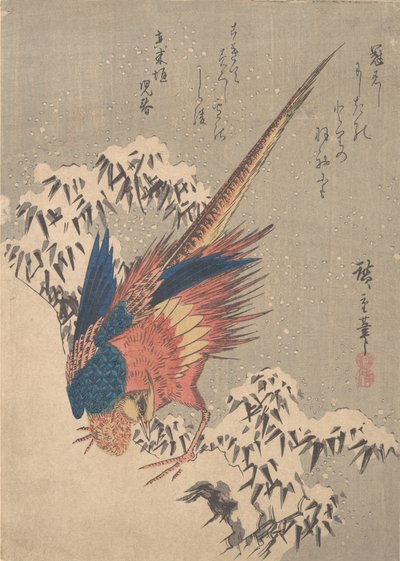 الدراج بين الخيزران المليء بالثلوج على هيلسايد ، كاليفورنيا. 1840. ، كاليفورنيا. 1840. بواسطة أندو هيروشيغه