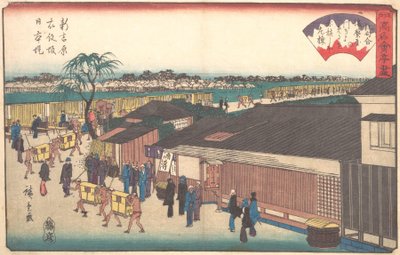Harimaya at Shinyoshiwara Emonzaka Nihonzutsumi ، حوالي ١٨٣٥-١٨٤٢ ، حوالي ١٨٣٥-١٨٤٢. بواسطة أندو هيروشيغه