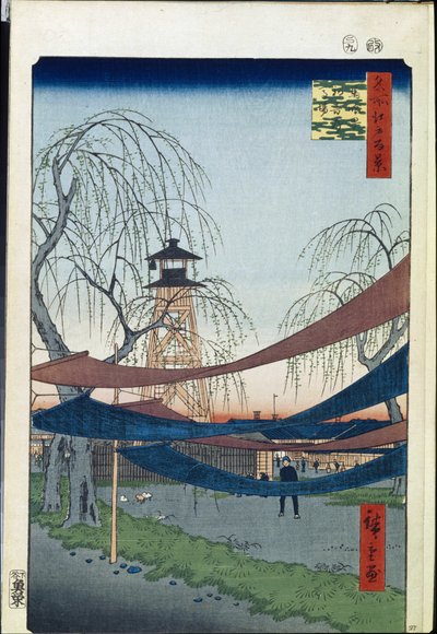 Cent vues celebres d'Edo: Hatsune Riding Ground in Bakuro-cho (مائة منظر مشهور لإيدو) - هيروشيغي ، أوتاغاوا (1797-1858) - 1856-1858 - نقش خشبي ملون - متحف الإرميتاج ، سانت بطرسبرغ بواسطة أندو أو أوتاغاوا هيروشيغي