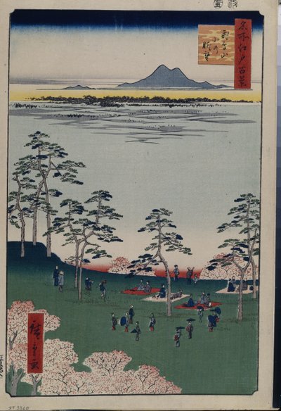 Cent vues celebres d'Edo: View to the North from Asukayama (مائة منظر مشهور لإيدو) - هيروشيغي ، أوتاغاوا (1797-1858) - 1856-1858 - نقش خشبي ملون - متحف الإرميتاج ، سانت بطرسبرغ بواسطة أندو أو أوتاغاوا هيروشيغي
