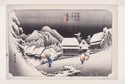 Kanbara: Night Snow (Kanbara ، yoru no yuki) (طباعة خشبية ملونة) بواسطة أندو أو أوتاغاوا هيروشيغي