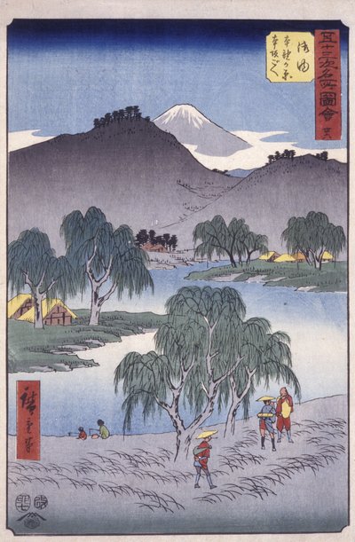 المحطة 36 ، جويو ؛ سلسلة Kyoka Tokaido (طباعة خشبية ملونة) بواسطة أندو أو أوتاغاوا هيروشيغي