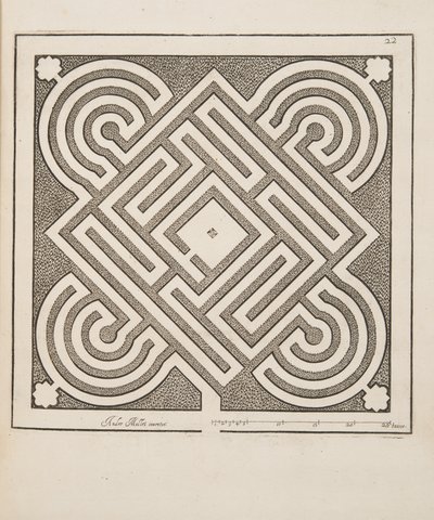 Design for Parterre, from Theatre des Plans et Jardinages, pub.1652 (engraving) بواسطة أندريه موليه