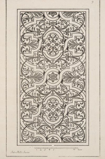 تصميم لـ Parterre ، من Theatre des Plans et Jardinages ، حانة. 1652 (نقش) بواسطة أندريه موليه
