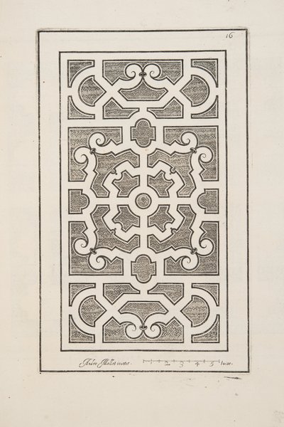 تصميم لـ Parterre ، من Theatre des Plans et Jardinages ، حانة. 1652 (نقش) بواسطة أندريه موليه