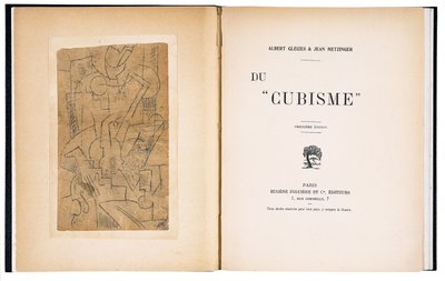 الصفحة الأمامية وصفحة العنوان لكتاب "التكعيبية" لألبرت جليزيس وجان ميتزينجر بواسطة أندريه (بعد) ديرين