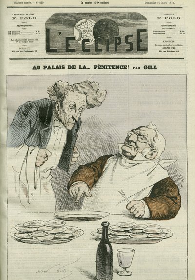 في قصر الندم ، رسم كاريكاتوري لرئيس الجمهورية أدولف تيير (1797-1877). غلاف في “L