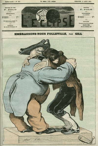 كارتون "نحن نقبل فوليفيل" ، مسرحية فودفيل ليوجين لابيش (1815-1888) وأوغست ليفرانك (1814-1878). غلاف في "L'Eclipse" بقلم جيل ، 31 أغسطس بواسطة أندرو جيل