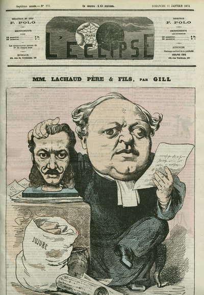 رسم كاريكاتوري لتشارلز لاشود (1817-1882) ، محامٍ فرنسي. غلاف في “L'Eclipse” بقلم جيل ، 11 يناير بواسطة أندرو جيل