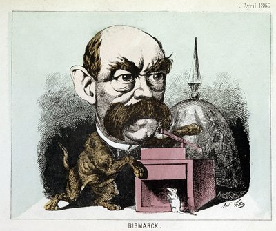 كارتون للكونت أوتو إدوارد ليوبولد فون بسمارك (1815-1898) ، مستشار مملكة بروسيا - كارتون لجيل بواسطة أندرو جيل