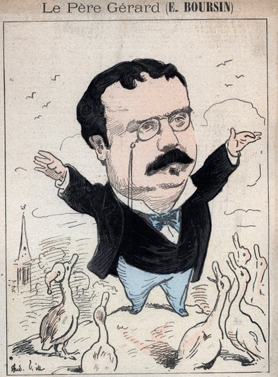 Elphege Boursin (1836-1891) صحفي وكاتب مقالات سياسي ورجل مؤرخ ومؤرخ - رسم كاريكاتوري لأندريه جيل في "Les Hommes d'Today" ، باريس بواسطة أندرو جيل