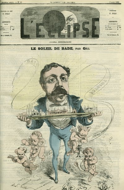 جاك إميل دوبريسوار (1832-1884) ، رجل الفنون في بادن بادن. غلاف في "L'Eclipse" بقلم جيل ، 8 أغسطس بواسطة أندرو جيل