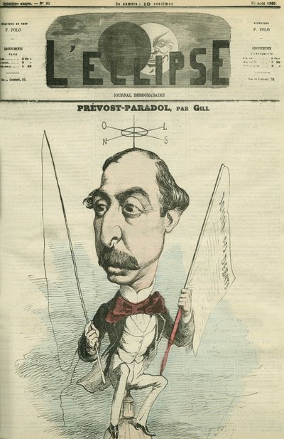 لوسيان أناتول بريفوست بارادول (بريفوست بارادول) (1829-1870) ، ناقد أدبي فرنسي. غلاف في "L'Eclipse" بقلم جيل ، 15 أغسطس بواسطة أندرو جيل