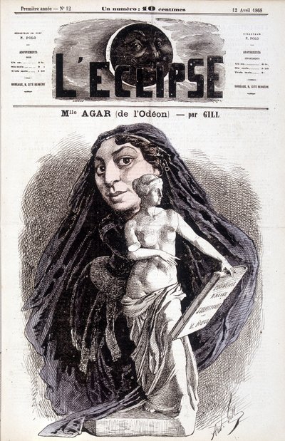 مدموزيل أجار (من أوديون) ممثلة في الأكاديمية الفرنسية. الرسم بواسطة جيل في الكسوف بواسطة أندرو جيل