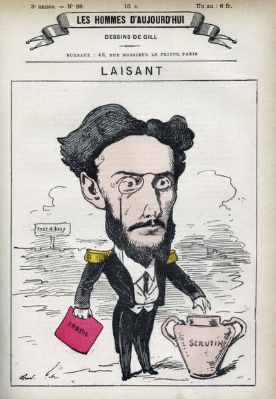 صورة لعالم وسياسي فرنسي تشارلز آنج لايسانت (1841-1893). كارتون جيل ، باريس. بواسطة أندرو جيل
