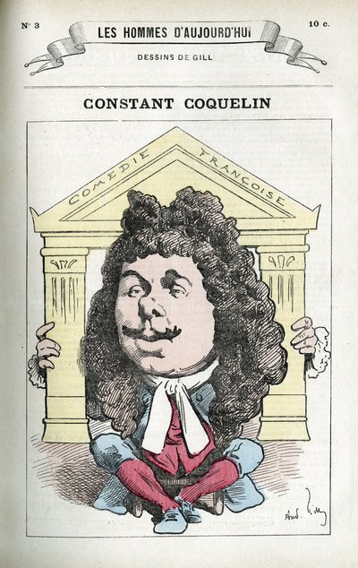 صورة لكونستانت كوكلين (1841-1909) ، ممثل مسرحي فرنسي. كاريكاتير جيل ، باريس. بواسطة أندرو جيل