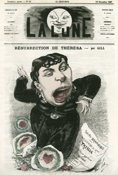 صورة إيما فالادون ديت تيريزا (1837-1913) ، مغنية الأوبرا الفرنسية. كارتون جيل ، في "La Lune" ، 15 ديسمبر بواسطة أندرو جيل