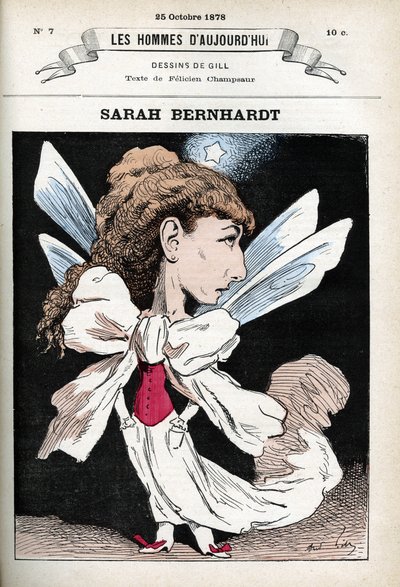 صورة هنرييت روزين برنارد ديت سارة برنهارد (1844-1923) ، ممثلة مسرحية فرنسية. كارتون جيل ، باريس. بواسطة أندرو جيل