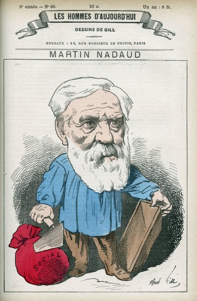 صورة لمارتن نداود (1815-1898) ، سيد فرنسي وسياسي ، كان نائباً عن الكريوز من عام 1876 إلى عام 1889. كارتون لجيل ، باريس. بواسطة أندرو جيل