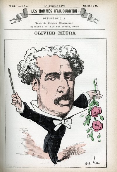 صورة لأوليفييه مترا (1830-1889) ، الممثل الفرنسي ، الملحن الشعبي. كارتون جيل ، في “Les Homme d