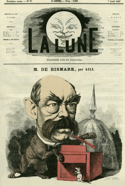 صورة لأوتو فون بسمارك (1815-1898) ، المستشار الألماني. كارتون جيل ، في "القمر" ، 7 أبريل بواسطة أندرو جيل