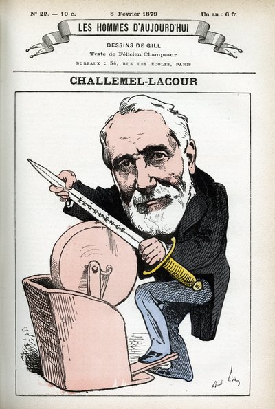 صورة لبول أرماند شالميل لاكور (1827-1896) ، سياسي ودبلوماسي ومؤرخ للفلسفة الفرنسية. كارتون جيل ، في “Les Homme d'Today” ، باريس بواسطة أندرو جيل