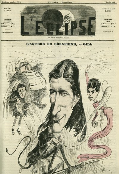 فيكتوريان ساردو (1831-1908) ، كاتب مسرحي فرنسي. غلاف في “L'Eclipse” بقلم جيل ، 17 يناير بواسطة أندرو جيل
