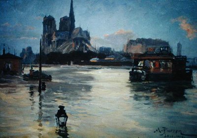 منظر ل Pont de la Tournelle أثناء فيضانات عام 1910 بواسطة أندرو بيرسون