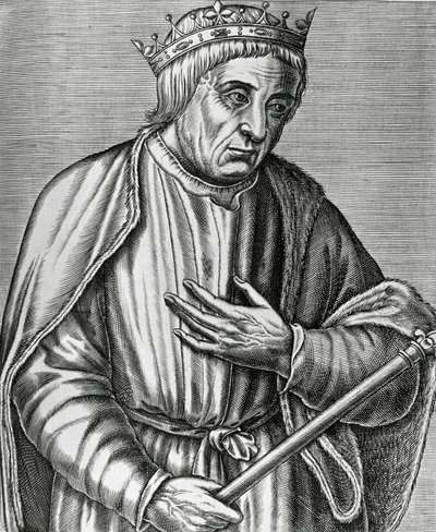 صورة لكاسيمير الثالث ، ملك بولندا ، المعروف باسم العظيم (1310-1370) ، نقش من Les Vrais pourtraits et Lives des Hommes بواسطة أندريه ثيفت