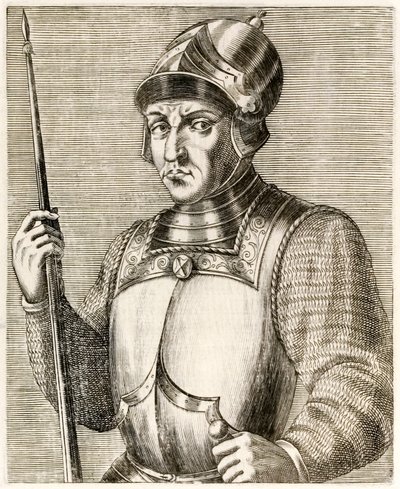 وليام الفاتح ، أول ملك نورمان ملك إنجلترا ، من صور حقيقية من أندريه تيفيت نشر في عام 1584 بواسطة أندريه ثيفت