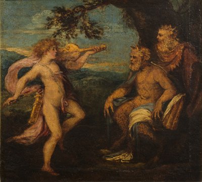 The Judgement of Midas (oil on wood panel) بواسطة أندريا شيافوني