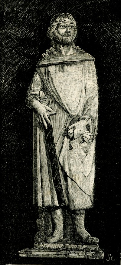 Julian the Hospitaller ، تمثال لأندريا ديلا روبيا (1435-1525 أو 1528) ، خطابة مادونا ديل بون كونسيجليو ، براتو ، توسكانا ، إيطاليا ، نقش خشبي من Le cento citta d'Italia (مائة مدينة إيطالية) بواسطة أندريا ديلا روبيا