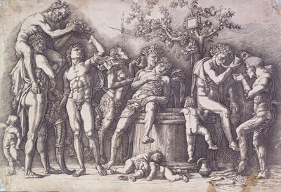 A Bacchanal مع النبيذ الصحافة ، ج. 1475 بواسطة أندريا مانتيجنا