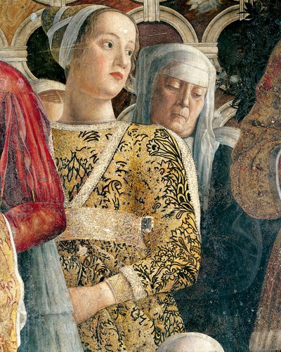 Barbarina Gonzaga ، تفاصيل من جدار المحكمة بواسطة Andrea Mantegna (1431-1606) ، لوحة جدارية ، قلعة سان جورجيو ، Wedding Chamber أو Camera Picta ، Mantua بواسطة أندريا مانتيجنا