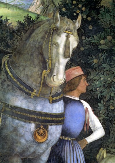 الحصان والعريس ، من الكاميرا degli Sposi أو Camera Picta ، 1465-74 التفاصيل الجدارية 78449 بواسطة أندريا مانتيجنا