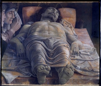 Lamentation over the dead Christ, c.1483 (tempera on canvas) بواسطة أندريا مانتيجنا