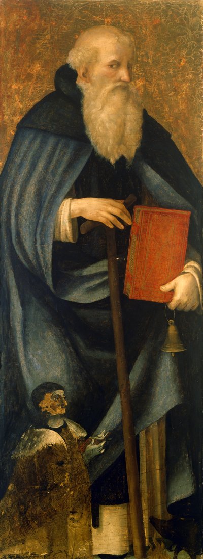 Saint Anthony Abbot or Anthony Great and client Francesco Caracciolo بواسطة أندريا ساباتيني