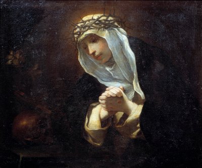 تمثيل القديسة كاترين من سيينا (1347-1380) (زيت على قماش) بواسطة أندريا ساكشي