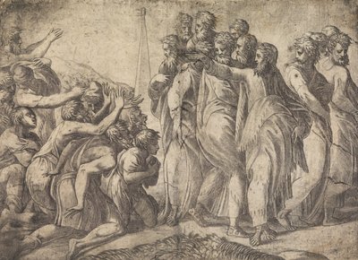 المسيح شفاء الجذام ، كاليفورنيا. 1545. بواسطة أندريا شيافوني