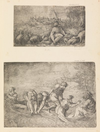 موسى والأدغال المشتعلة ، المسودة الإعجازية للأسماك ، كاليفورنيا. 1544-48. بواسطة أندريا شيافوني