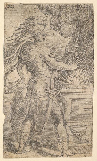 Mutius Scaevola وضع يده في اللهب غادر نصف تركيبة ، التي حقه ... ، كاليفورنيا. 1540. بواسطة أندريا شيافوني