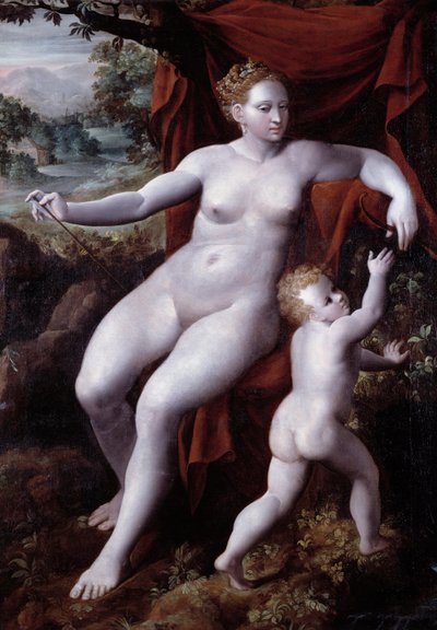رسم فينوس وكوبيد لأندريا سيمينو (1526-1594) 1577 جينًا ، موسي دي سترادا نوفا (قصر بيانكو سابقًا) بواسطة أندريا سيمينو