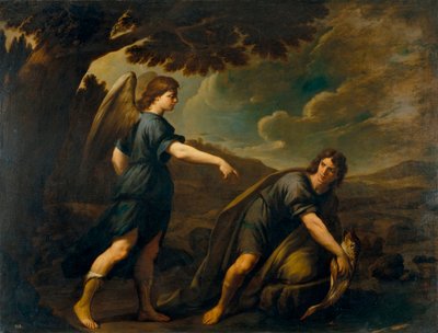 الملاك وتوبياس مع السمكة - لوحة لأندريا فاكارو (1604-1670) ، زيت على قماش (199.5 × 262 سم) ، حوالي 1640 ، فن إيطالي بواسطة أندريا فاكارو