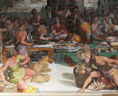 Julius Caesar receiving the tax of Egypt (fresco) بواسطة أندريا ديل سارتو