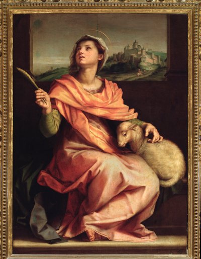 سانتا أغنيس من روما ، مذبح سانت أغنيس (لوحة ، 1525-1528) بواسطة أندريا ديل سارتو